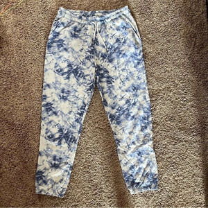 H Halston Studio Women’s Blue Tie Dye Knit Joggers, Size M